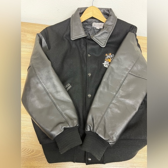 Vintage Jack Daniels Field Tester Varsity Jacket Steer Brand Wool/Leather Sz M - Picture 14 of 15